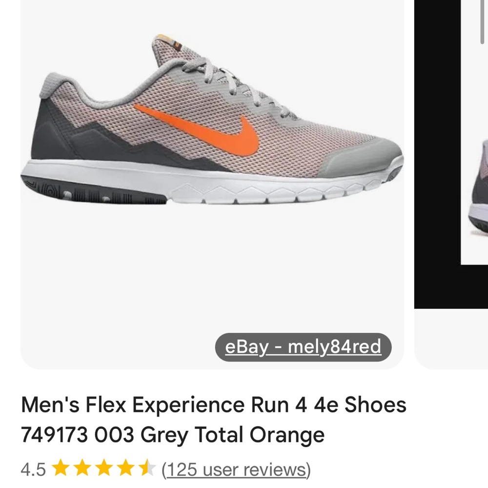 Nike Flex Experience Run 4 Gray Orange Athletic Shoes